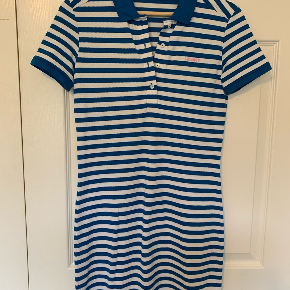 Striped Blue and White Polo Dress